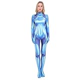 Gesikai Damen Mädchen Metroid Cosplay Kostüme Samus Aran Zero Anzug 3D-Druck Spiel Zentai Catsuit Samus Jumpsuit Bodysuit