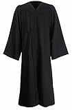 GraduationMall Akademisch Talar Outfit Abschluss Robe Herren Damen Erwachsenen für Hochschule und Bachelor Schwarz 48(S)