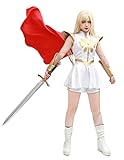 DAZCOS Damen Shera Cosplay Kostüm Kleid mit Umhang - Weiß - XX-Large