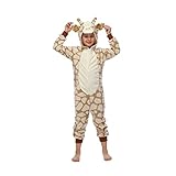 Sincere Party Fleece Giraffe Onesie Kostüm für Kinder,Rentier Weihnachten Onesie Kostüm für Unisex Kinder Klein (4-6)