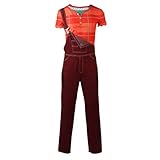 LILLIWEEN Ralph Kostüm Halloween Cosplay Erwachsene Overall Shirt Full Set Anzug 3XL