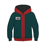 Lanmino Erwachsene Kinder Superhelden Sweatshirt Miles Morales Reißverschluss Hoodies Pullover Spinne 3D gedruckte Pullover Unisex Mode Cosplay Kostüm,Green-Kids M