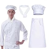 BDBFPAN 3 Stück Koch Kostüm Herren, Chef Costume, Ideale Wahl für Stil und Funktionalität In Der Küche, Multifunktional und Praktisch Chefkoch Mütze Set, für Kochbegeisterte und Rollenspieler