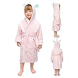 Twinzen Kinderbademantel Einhorn Junge und Mädchen - 100% Baumwolle Oeko-TEX - 7-8 Jahre