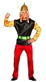 FIESTAS GUIRCA | Comics Gallier Kostüm für Herren (48-50/M) - Jacke, Gürtel und Hose - Kostüme für Abenteuer und Epochen für Halloween, Karneval und Themenpartys - Ideal für Männer - Schwarz und Rot