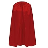 Superhelden-Umhang für Jugendliche und Erwachsene, Herren, Damen, Satin-Umhang mit Glanz, Superman-Umhang, Batman Flash (M/140 cm, Satinschicht, Rot)