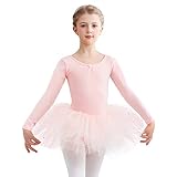 Aiseyi Langarm Mädchen Ballettkleidung Balettkleider balletttrikot mit rock Baumwolle Ballettanzug Ballettkleid Ballett Tütü Tanzkleid