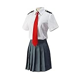 Zhongkaihua My Hero Academia Cosplay Kostüm MHA Toga Himiko Japanische Schule Mädchen JK Matrosen Kleid Shirts Uniform Boku No Hero Academia Halloween Cosplay Kostüm mit Krawatte