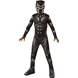 Rubies – Avengers Offiziell – Black Panther – Klassisches Kinderkostüm – Größe 7-8 Jahre – Marvel Superhelden-Kostüm mit Overall und Maske – Ideal für Halloween, Karneval