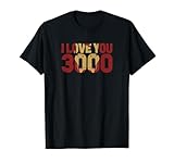 Marvel Avengers Endgame Iron Man I Love You 3000 Text Fill T-Shirt