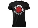 Red Hot Chili Peppers T-Shirt Logo Rock Music Offizielle Schwarze Baumwolle, Unisex, Erwachsener, Junge (XL)