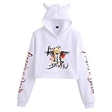 Damen Mädchen Anime Cosplay Sweatshirt Angels of Death Langarm Kapuzenpullover Isaac Foster Katzenohr Pullover für Rachel Gardner Fans