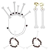 ZXUPOI Schmuckset aus Knochen Necklace Bracelet Earring for Caveman African Indian