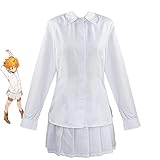 Xinchangda The Promised Neverland Emma Cosplay Kostüm Anime Norman White Shirt Pants Uniform Outfits Halloween Karneval Party Kostüm für Damen Herren, Emma, M