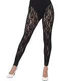 Smiffys 80er-Jahre Spitzenleggings, Schwarz