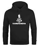 MoonWorks Hoodie Herren Keep Calm and Kamehameha Son Goku Dragonball Kapuzenpullover schwarz L