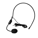 Tbest Mikrofon+Attrappe Headset, 3,5 mm Mikrofon Audio Mikrofon 3,5 Mm Kopf montiert Kabelgebundenes Mikrofon Kondensator MIC für Sprachverstärker Lautsprecher