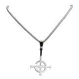 Mysteriöses Kreuz Ghost Destiny's Gate Schlüssel Anhänger Halskette Punk Cross Ghoul Kette Ghost Band Reverse Satan Necklace