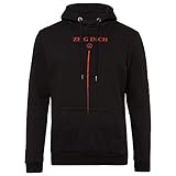 Rammstein Herren Kapuzenpullover Zeig Dich Offizielles Band Merchandise Fan Hoodie schwarz mit weißem Front und Back Print (L)