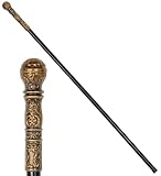 W WIDMANN MILANO Party Fashion 07600 - Zerlegbarer Spazierstock, ca. 108 cm, Schwarz mit verziertem Knauf, Gehstock, Kostüm, Accessoire, Mottoparty, Karneval