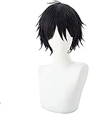Wig Anime Cosplay Kurze schwarze Zack Isaac Foster Cosplay-Perücke for Angels of Death-Fans