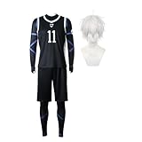 Xinnice Anime Blue Lock Cosplay Kostüme Seishiro Nagi/Reo Mikage Fußball Sportbekleidung Halloween Cosplay Outfit Set Anime Charakter Perücken für Herren Damen