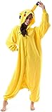 Joy Start Erwachsene Onesie Tier Pyjamas Unisex Karneval Halloween Cosplay Kostüm Nachtwäsche (Gelb, Large)