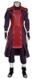 Yanny Uchiha Madara Cosplay Kampfanzug Anime Madara Uniform Handschuhe Gürtel Rüstung Outfit für Halloween (Lila, X-Large)