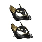 PRETYZOOM 2St Anubis-Maske Tiermasken-Requisite ägyptisches Cosplay-Kostümzubehör Tier-Maskerade-Maske Faschings Maske Halloween Maske Maskenstütze Foto-Requisiten Party-Maske Plastik Black