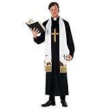 Morph Priester Kostüm, Priester Kostüm Herren, Pfarrer Kostüm, Pfarrer Kostüm Herren, Kostüm Herren Priester, Priester Kostüm Herren Halloween - L