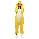 Silver_river Erwachsene Unisex Tier Jumpsuits Onesie Pyjama Cosplay Overall Hausanzug, Ente Gelb, Lty20yellow, S(146cm-159cm)