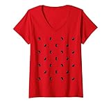 Damen Fasching & Karneval Melonen Kostüm - Wassermelone T-Shirt mit V-Ausschnitt