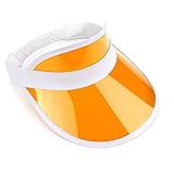 The Glowhouse Unisex Sonnenvisier - im Retro-Stil der 80er-Jahre - für Golf, Tennis, Junggesellenabschiede & Pokerpartys - Neonfarben - Orange - Einheitsgröße