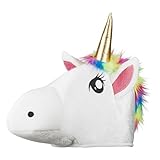 Boland 99906 - Einhorn Hut, Plüschhut mit goldenem Horn, Augen und Ohren, Kostüm, Karneval, Mottoparty