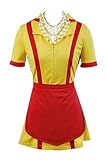 Seaehey Max Black Kostüm Caroline Broke Girls Kostüm Waitress Costume Maid Costume French Maid Dress Outfit Red Yellow Bankrott Schwestern Kleid Halloween Carnival