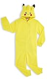Pokemon Pikachu Onesie Kinder Jumpsuit Fleece Schlafoverall Jungen (7-8 Jahre, Gelb)