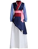 Angelaicos Damen Prinzessin Mulan Kostüm Kleid Chinesische Heldin Party Ballkleid, Violett, XL
