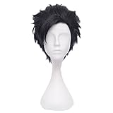 COSPLAZA Perücke Cosplay Wig Haikyuu Kuroo Tetsurou kurz Schwarz Junge Anime Haar