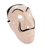 FASCHINFEVER Haus des Geldes Kostüm Set - 3 in 1 Set - mit Dali Maske, Overall rot Unisex, Gewehr Aufblasbar für Halloween, Fasching als Verkleidung für Herren & Damen (1x Maske)