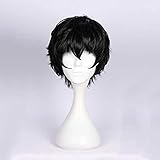 MAOMA Anime Cosplay Perücke,Persona 5 Joker Protagonist Akira Kurusu Perücke,Black Short Anime Cosplay Perücke,mit Kostenloser Perückenkappe,für Party Alltag Halloween Perücke Cosplay