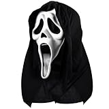 Tihokile Halloween Horror Scream Maske, Ghost Face Maske, Scary Movie Maske für Kinder und Erwachsene, Geeignet für Geisterhäuser, Latex Geist Maske für Geisterhaus, Mottopartys und Rollenspiele