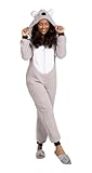 Loungeable Damen Jumpsuit Langer Overall Einteiler Koala Bärr 798062 Tier-Kostüm M