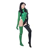 1791's lady Kim Possible Kostüm Shego Cosplay Bodysuit Halloween Outfit Jumpsuit (Grün, M)