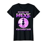 Hexe Auf Dem Besenstiel Mond Halloween Deko Damen Kinder T-Shirt