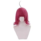 Wig Anime Cosplay Anime Cosplay Perücke, Love Live!Nijigasaki High School Idol Club Tennouji Rina Perücke, Rosarote kurze Perücke, mit gratis Perückenkappe, for Partys, Alltag, Halloween, Cosplay