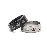 JUSONGKWCP 2 Kingdoms Hearts Ringe Kingdoms Hearts Anime Ring Sora Cosplay Accessories Kingdoms Hearts Logo Figur Jewelry Mode Paar Ringe