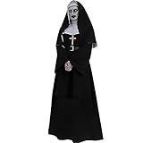 CR ROLECOS Nonnen Kostüm Damen, Faschingskostüme Damen Nonne für Erwachsene Kleidung S