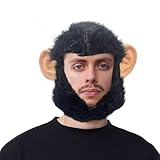 ACBAGI Halbgesichtsmaske mit Affenmotiv, Tierkopfmaske, Halloween-Kostüm, Maske, Party-Kostüm (Affe)