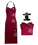 Seaehey Ada Wong Cosplay Kostüm Holster Set Evil Village Ada Kleid Rot Cheongsam Kleid Dress Sexy Qipao Ärmelloses Pyjama Sling Nachtwäsche