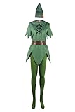 NoryNick Peter Kostüm mit Hut Gürtel Strumpfhose Pan Cosplay Anzug für Damen Heeren Erwachsene Wendy Karneval Verkleidung (X-Large)